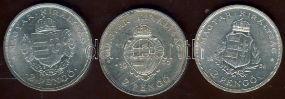 1935-36. 2P Ag 3klf "Liszt, Rákóczi, Pázmány" sor T:1/2