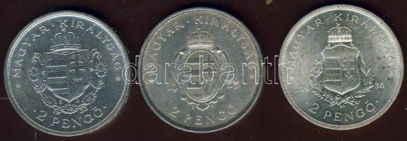 1935-36. 2P Ag 3klf "Liszt, Rákóczi, Pázmány" sor T:1/2
