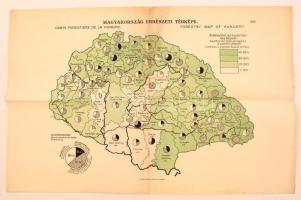 cca 1910-1920 Magyarország erdészeti térképe XVII., Magyar Földrajzi Intézet Rt., hajtásokkal, 30x47 cm.
