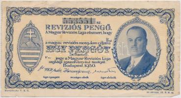 Budapest 1930. Revíziós Pengő arcképes változat, kitöltötetlen T:III