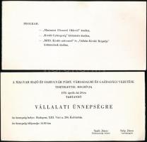 1976 Magyar Hajó és Darugyár két meghívója