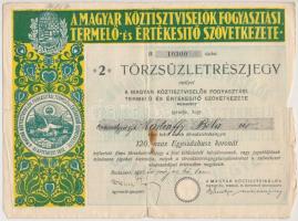 Vegyes részvény, nyeremény- és biztosítási kötvény tétel: 1922-1923. "A Magyar Köztisztviselők ...