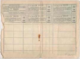 Vegyes részvény, nyeremény- és biztosítási kötvény tétel: 1922-1923. "A Magyar Köztisztviselők ...