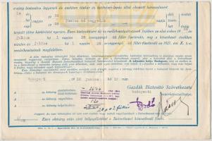 Vegyes részvény, nyeremény- és biztosítási kötvény tétel: 1922-1923. "A Magyar Köztisztviselők ...