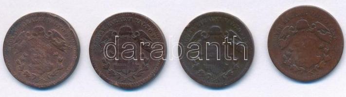 1868KB 1kr Cu "Angyalos címer" (4x) T:2-,3
Adamo M4.1