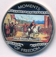 Libéria 2004. 10$ "Szabadság pillanatai - Simon Bolívar felszabadító harca 1819." multicolor T:PP kis ujjlenyomat Liberia 2004.  10 Dollars "Moments of Freedom - Simon Bolivar's War 1819." multicolor T:PP small fingerprint