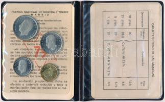 Spanyolország 1975. 1P-50P (4xklf) forgalmi szett műanyag tokban T:BU ujjlenyomat Spain 1975. 1 Peseta - 50 Pesetas (4xdiff) coin set in plastic case C:BU fingerprint