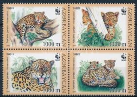 WWF: Leopárd négyestömb + sor 4 FDC-n + kisív WWF: Leopard block of 4 + set on 4 FDC + minisheet