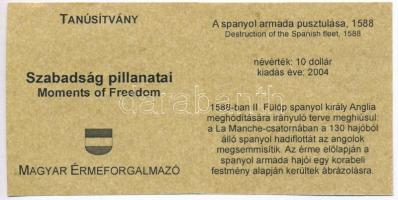 Libéria 2004. 10$ "Szabadság pillanatai - A spanyol armada pusztulása 1588." multicolor T:...