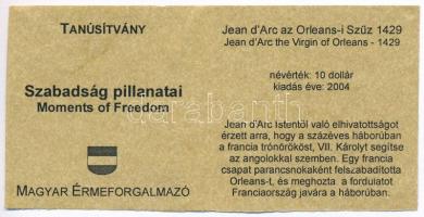 Libéria 2004. 10$ "Szabadság pillanatai - Jean d'Arc az Orleans-i szűz 1429." multico...