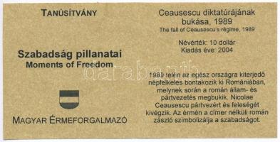Libéria 2004. 10$ "Szabadság pillanatai - Ceausescu diktatúrájának bukása 1989" multicolor...