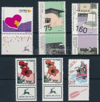 1989-1998 6 db tabos forgalmi bélyyeg, 1989-1998 Definitive 6 stamps with tab