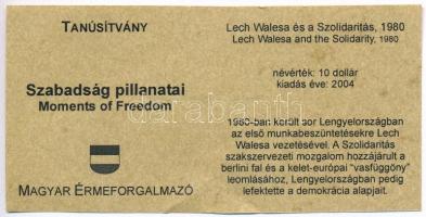 Libéria 2004. 10$ "Szabadság pillanatai - Lech Walesa és a Szolidaritás 1980" multicolor +...