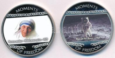 Libéria 2004. 10$ "Szabadság pillanatai - Az első ember a Holdon 1969" multicolor + 10$ "Szabadság pillanatai - Teréz anya - Nobel-békedíj 1979" multicolor T:PP ujjlenyomat Liberia 2004. 10 Dollars "Moments of Freedom - Man on the Moon 1969" multicolor + 10 Dollars "Moments of Freedom - Theresa mother - Nobel peace prize 1979" multicolor C:PP fingerprint
