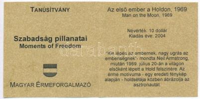 Libéria 2004. 10$ "Szabadság pillanatai - Az első ember a Holdon 1969" multicolor + 10$ &q...