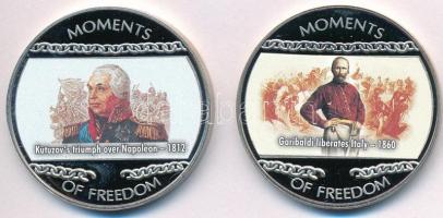 Libéria 2004. 10$ "Szabadság pillanatai - Kutuzov marsall megállítja Napóleon seregeit 1812" multicolor + 10$ "Szabadság pillanatai - Garibaldi felszabadítja Itáliát 1860" multicolor T:PP ujjlenyomat Liberia 2004. 10 Dollars "Moments of Freedom - Kutuzov's triumph over Napoleon 1812" multicolor + 10 Dollars "Moments of Freedom - Garibaldi liberates Italy 1860" multicolor C:PP fingerprint