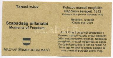 Libéria 2004. 10$ "Szabadság pillanatai - Kutuzov marsall megállítja Napóleon seregeit 1812&quo...