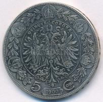 Ausztria 1900. 5K Ag "Ferenc József" vésett arckép T:2-,3 
Austria 1900. 5 Corona Ag &quo...