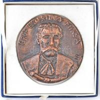 DN "Gróf Esterházy Miksa" Br emlékplakett dísztokban. Szign.: NR (?) (107mm) T:2