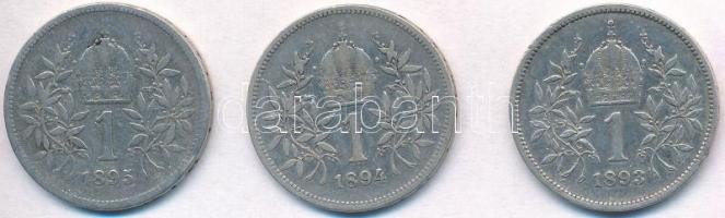Ausztria 1893-1895. 1K Ag "Ferenc József" (3xklf) T:2-,3
Austria 1893-1895. 1 Corona Ag &...