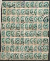 1859 160 db 50kr-os okmánybélyeg, hagyatékból berakólapon