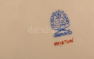 Herendi Eton mintás tál, kézzel festett, jelzett, hibátlan,  26×24 cm