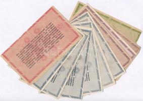 1946. 13db-os vegyes magyar adópengő tétel, közte fordított címeres, vágáshibás, sorozat- és sorszám...