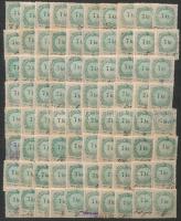 1859 160 db 7kr-os okmánybélyeg, hagyatékból berakólapon