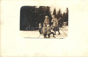 1912 Tátraszéplak, Tatranská Polianka; téli sportok / winter sports, photo