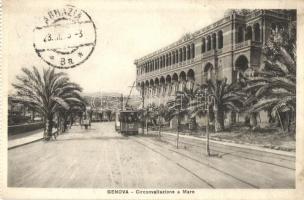 Genova, Circonvallazione a Mare / ring road, sea, tram (apró tűnyomok / pinholes)