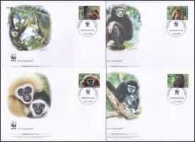 2008 WWF: Majmok sor 4 db FDC-n Mi 2062-2065