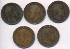 Nagy-Britannia 1902-1935. 1P Br (5xklf) T:2-,3
Great Britain 1902-1935. 1 Penny Br (5xdiff) C:VF,F