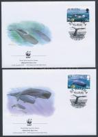 WWF Whale set 4 FDC WWF: Bálna sor 4 db FDC-n