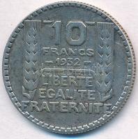 Franciaország 1932. 10Fr Ag T:2-,3 patina France 1932. 10 Francs Ag C:VF,F patina Krause KM#878