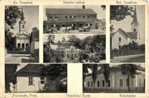 Tápiószele, Szántha malom, posta, községháza, evangélikus és református templomok, kiadja Beleznay Gyuláné (EB)