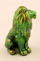 Zsolnay eozin mázas oroszlán, jelzett, hibátlan, m: 13 cm