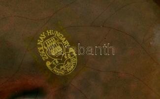 Zsolnay eozin mázas rákos tál, jelzett, hibátlan, d:14 cm