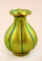 Zsolnay eozin mázas kis váza, jelzett, hibátlan, m: 11cm