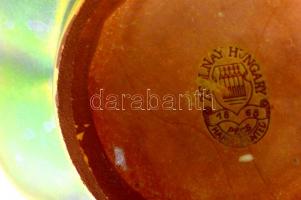 Zsolnay eozin mázas kis váza, jelzett, hibátlan, m: 11cm