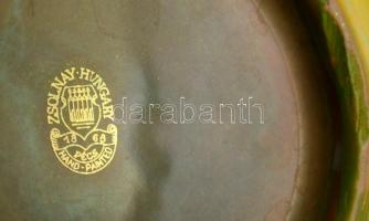 Zsolnay eozin mázas kaspó, jelzett, hibátlan, d: 11 cm, m:7 cm