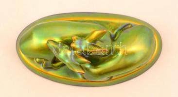 Zsolnay eozin mázas őzpár, jelzett, hibátlan, h:16 cm, m:8 cm