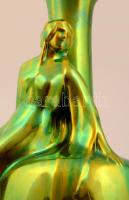 Zsolnay váza női figurával,  jelzett, hibátlan, eozin mázas, m:23 cm