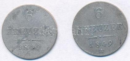 Ausztria 1849A 6kr Ag (2x) T:2-,3 kis patina
Austria 1849A 6 Kreuzer Ag (2x) C:VF,F small patina
K...