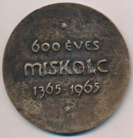 Varga Miklós (1928-) 1965. "600 éves Miskolc 1365-1965" Br emlékérem (91mm) T:1-