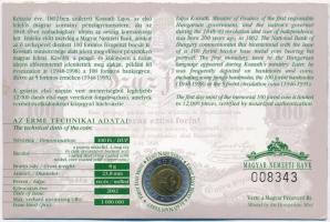 2002. 100Ft Ni-Cu-Zn "Kossuth" elsőnapi veret sorszámozott díszlapon T:BU
Adamo FOEM1