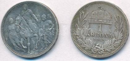 1896KB 1K Ag "Millenium" + 1912KB 1K Ag "Ferenc József" T:2