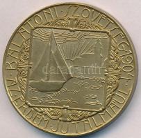 Homonnay Jenő (1883-?) 1922. "Balatoni Szövetség 1904 - Az érdem jutalmául" aranyozott Br emlékérem (48,29g/44mm) T:1-,2 ph.