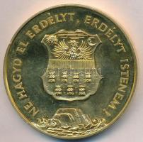 1989. "Temesvár 1514,1989 / Ne hagyd el Erdélyt, Erdélyt Istenem" aranyozott fém, piefort ...