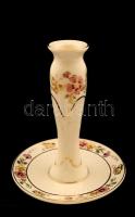 Zsolnay pillangó mintás gyertyatartó, kézzel festett, hibátlan, jelzett, m:13 cm