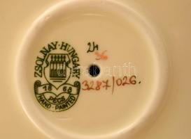 Zsolnay pillangó mintás gyertyatartó, kézzel festett, hibátlan, jelzett, m:13 cm